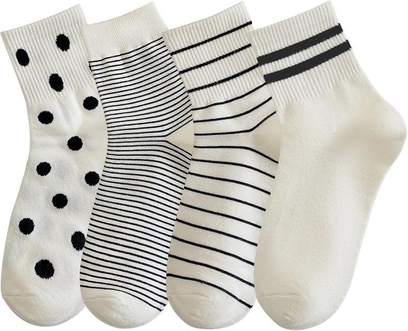 Arukora Store Women's Polka Dot & Striped Crew Cute Ankle Socks Size 5-9 - Image 1